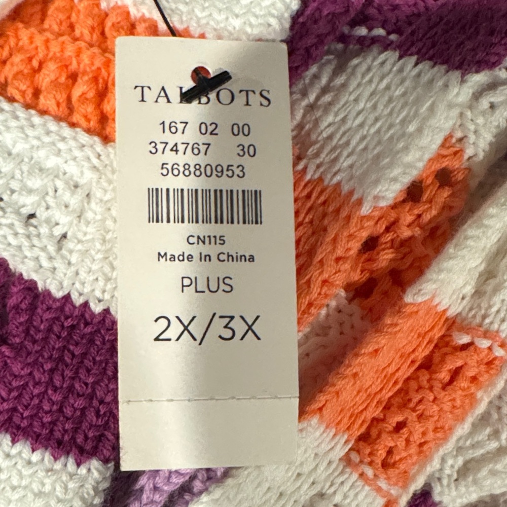 Talbots Purple and Orange Striped Poncho - Picture 16 of 16
